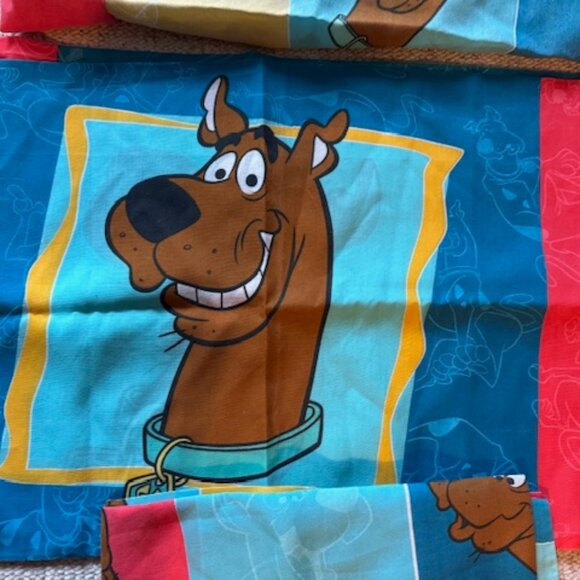 Vintage 1999 Scooby Doo Twin Sheet Set Flat/Fitted/Pillowcase Hanna Barbera 3pc - Picture 3 of 5